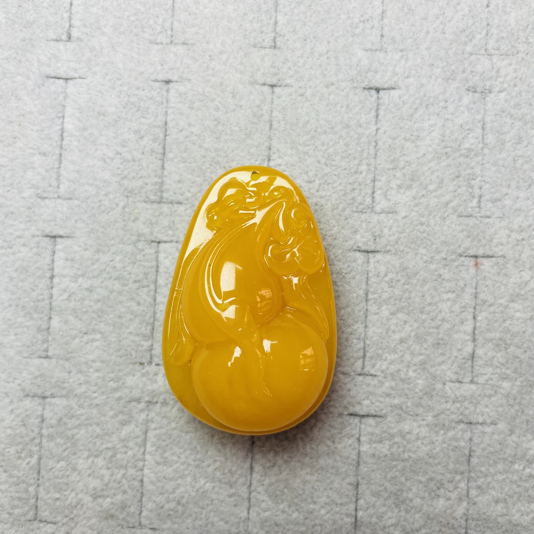 蜜蜡单珠吊坠20MH120蜜蜡吊坠天然蜜蜡小葫芦吊坠帝王黄蜜蜡手串
