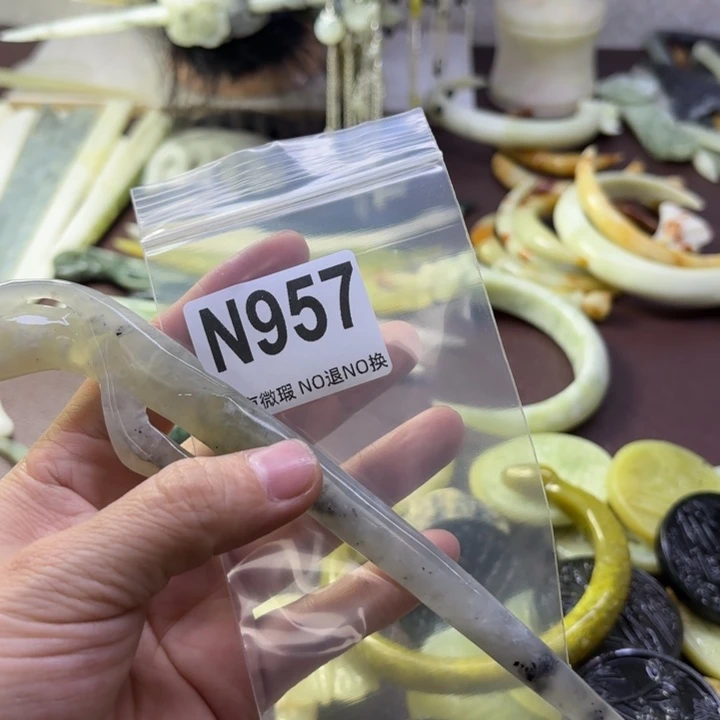 蛇纹石玉发饰合金爱***猫