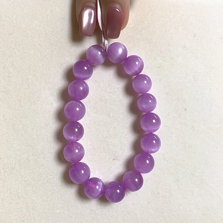 紫锂辉高冰收藏级手串10+锂辉石未镶嵌