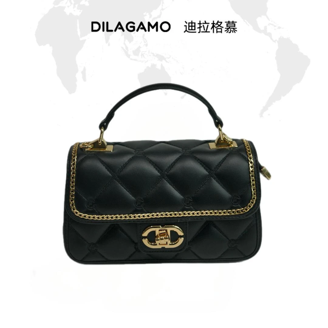 DILAGAMO 2025新款女包单肩手提小香风菱格通勤百搭斜跨包