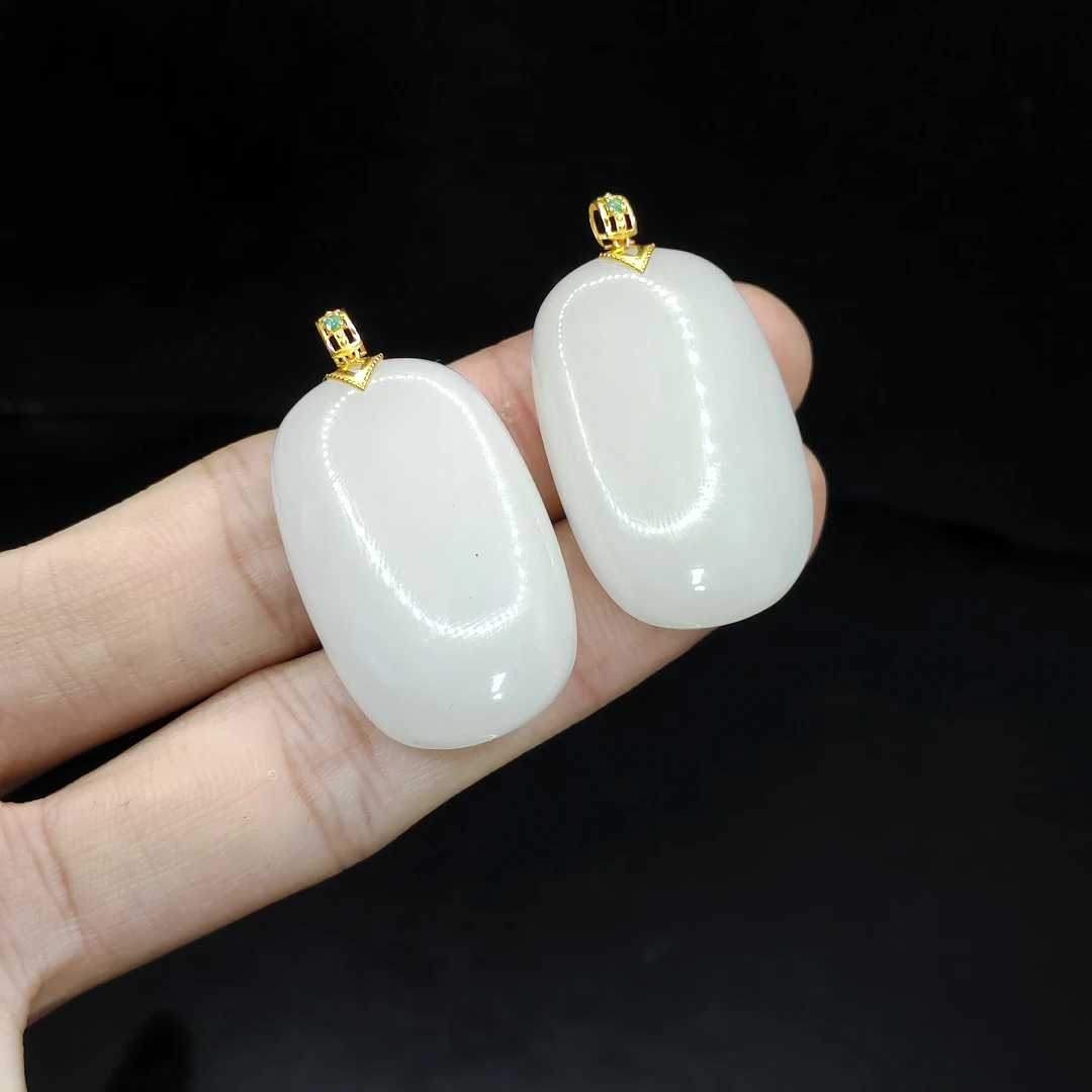 18k金和田玉无事牌吊坠赠高货绳J1【多样性发其一】约31-20-10mm