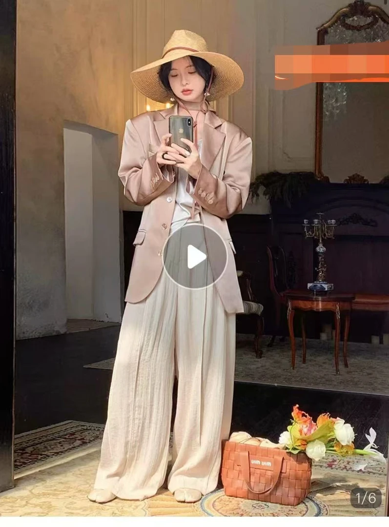 夏日慵懒松弛感宽松阔腿休闲裤