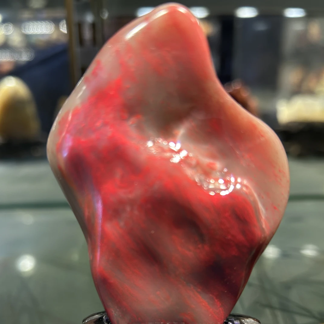 昌化鸡血石大红袍原石摆件适用于家居办公室玄关的创意礼品