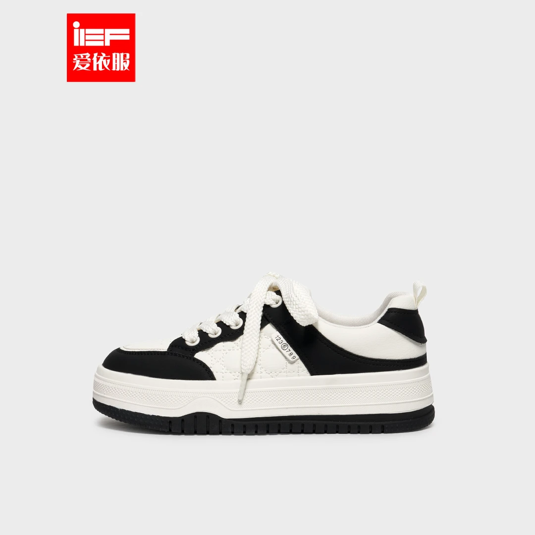 IEF/爱依服休闲鞋2025春季新款时尚小众设计百搭低帮厚底小白鞋