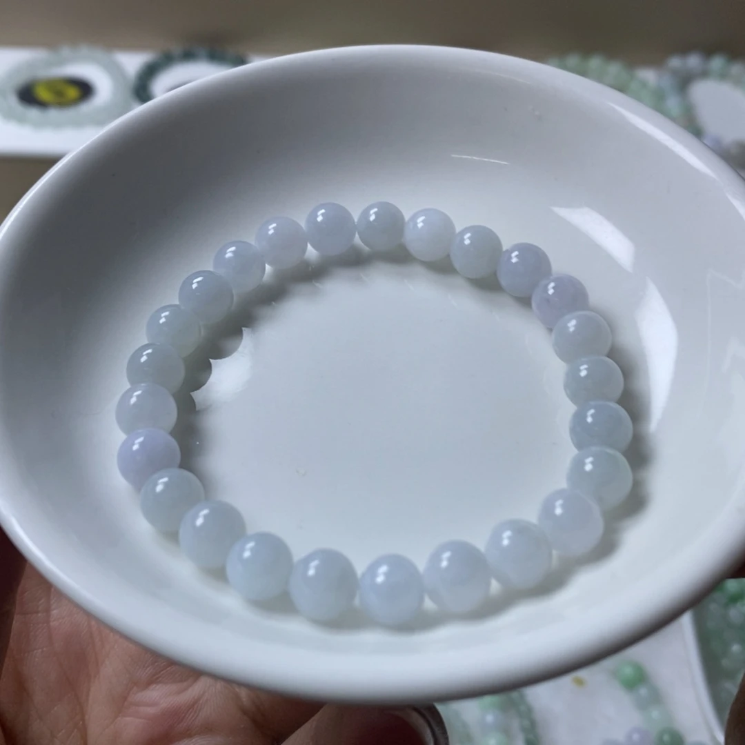 未镶嵌手链翡翠缅甸翡翠A货圆珠卡7