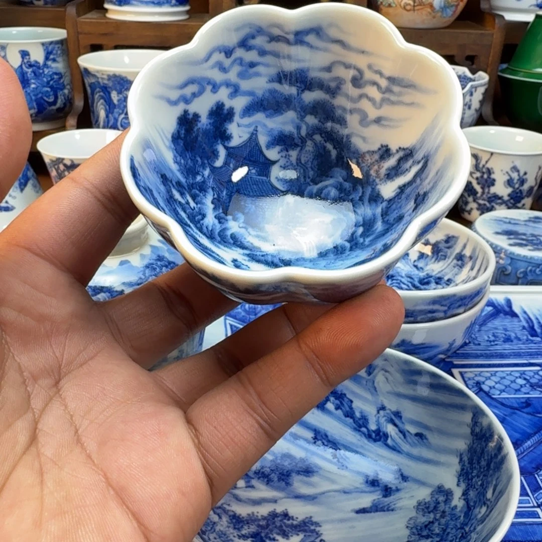 对***情杯子陶景德镇全手工手绘陶瓷