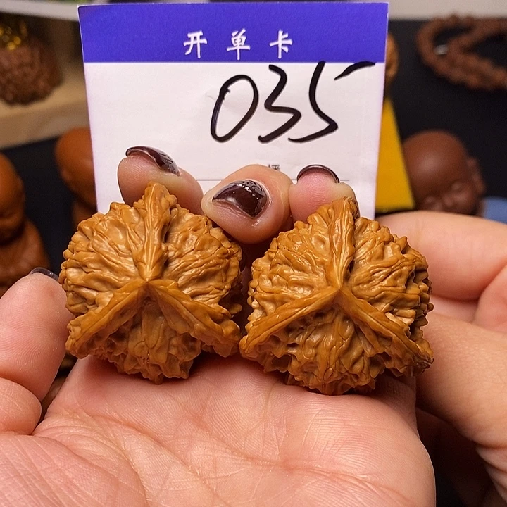 桃核吊坠文玩核桃盘山三棱40修n
