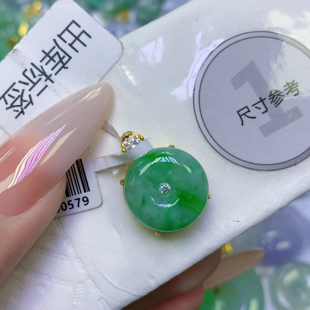 翡翠银S925镶嵌颈饰天然缅甸翡翠a货百元以上9元证书费自理