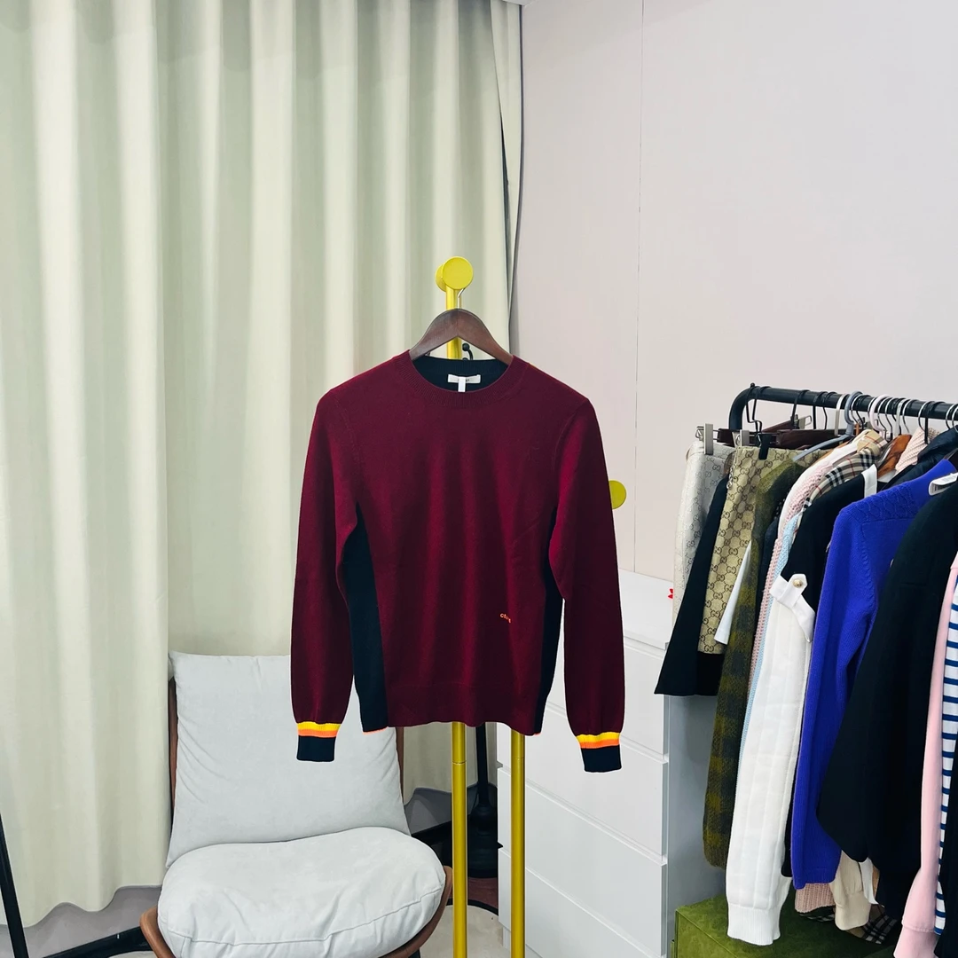 99新 Celine/思琳  拼色羊绒毛衣 S码
