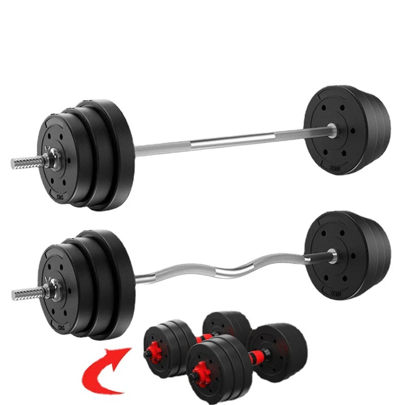 包胶哑铃男士健身家用器材套装组合可调节重量提壶杠铃10/20/30kg