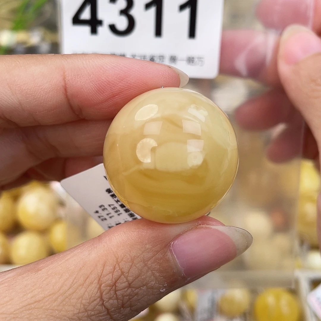 蜜蜡未镶嵌裸石27.4皮纹