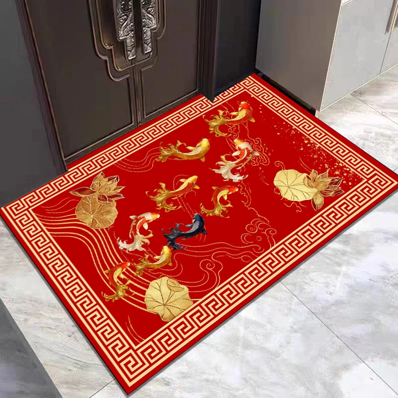 G120*160新九鱼家用新中式客厅沙发大面积茶几地毯入户门垫