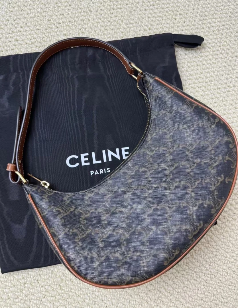 99新 Celine/思琳 蔚蓝/经典老花AVA 腋下包