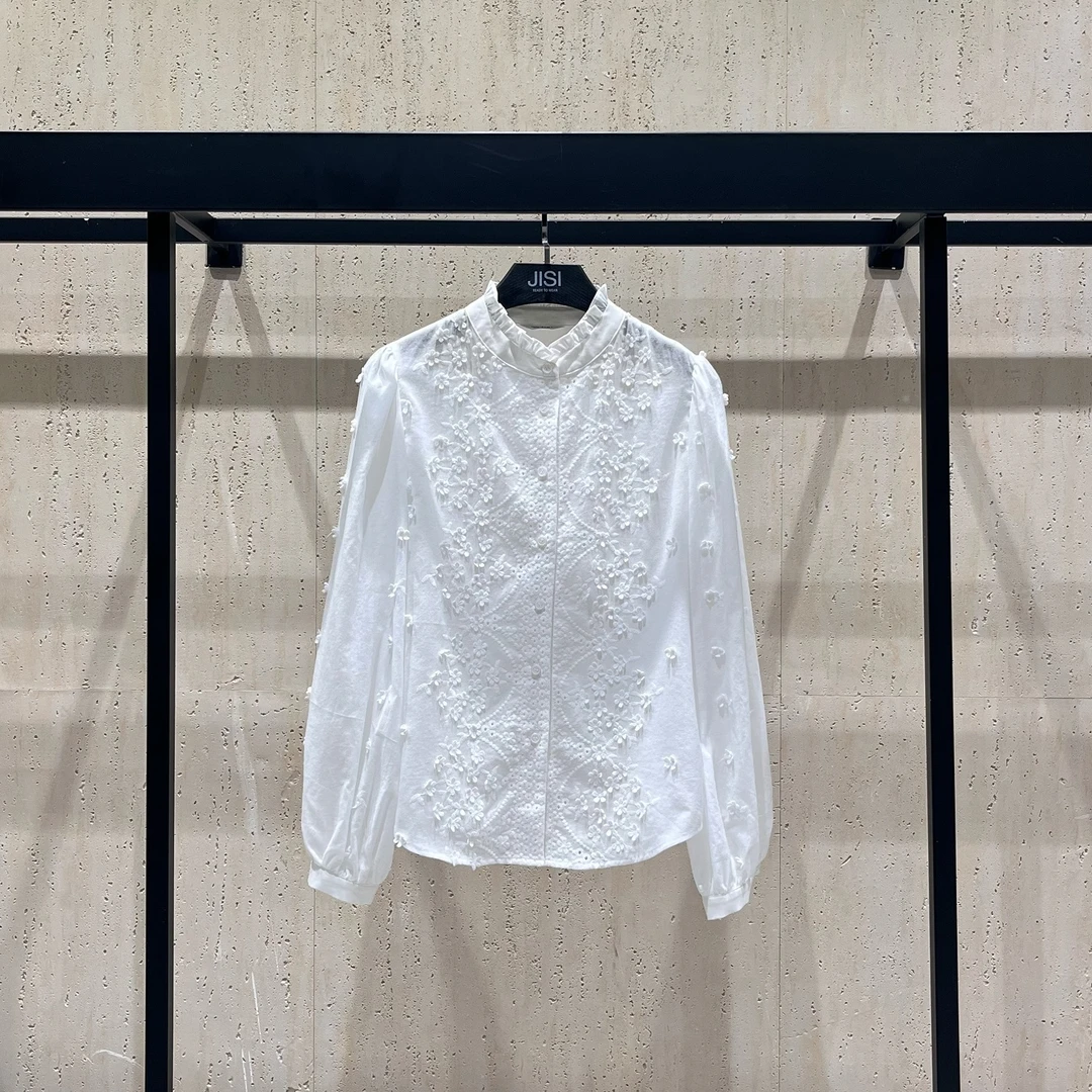 JISI 24立领花瓣长袖衬衫