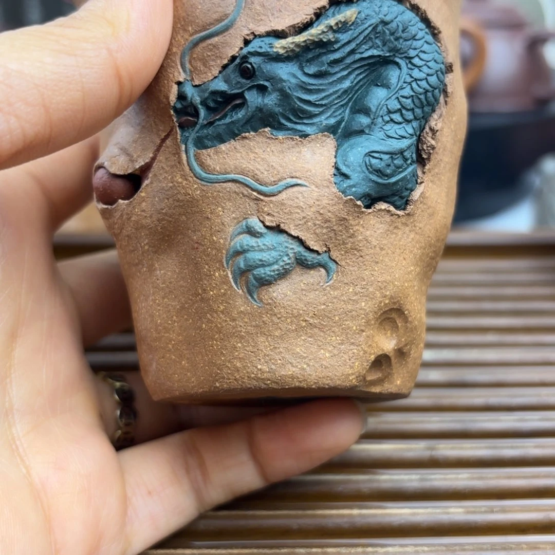 茶壶紫砂青龙原矿紫砂杯