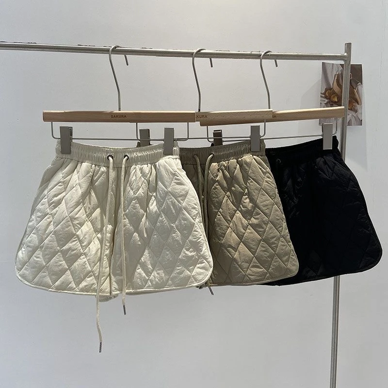 高腰时尚百搭加厚秋冬冬季加绒宽松显瘦保暖抽绳松紧腰女童韩版菱