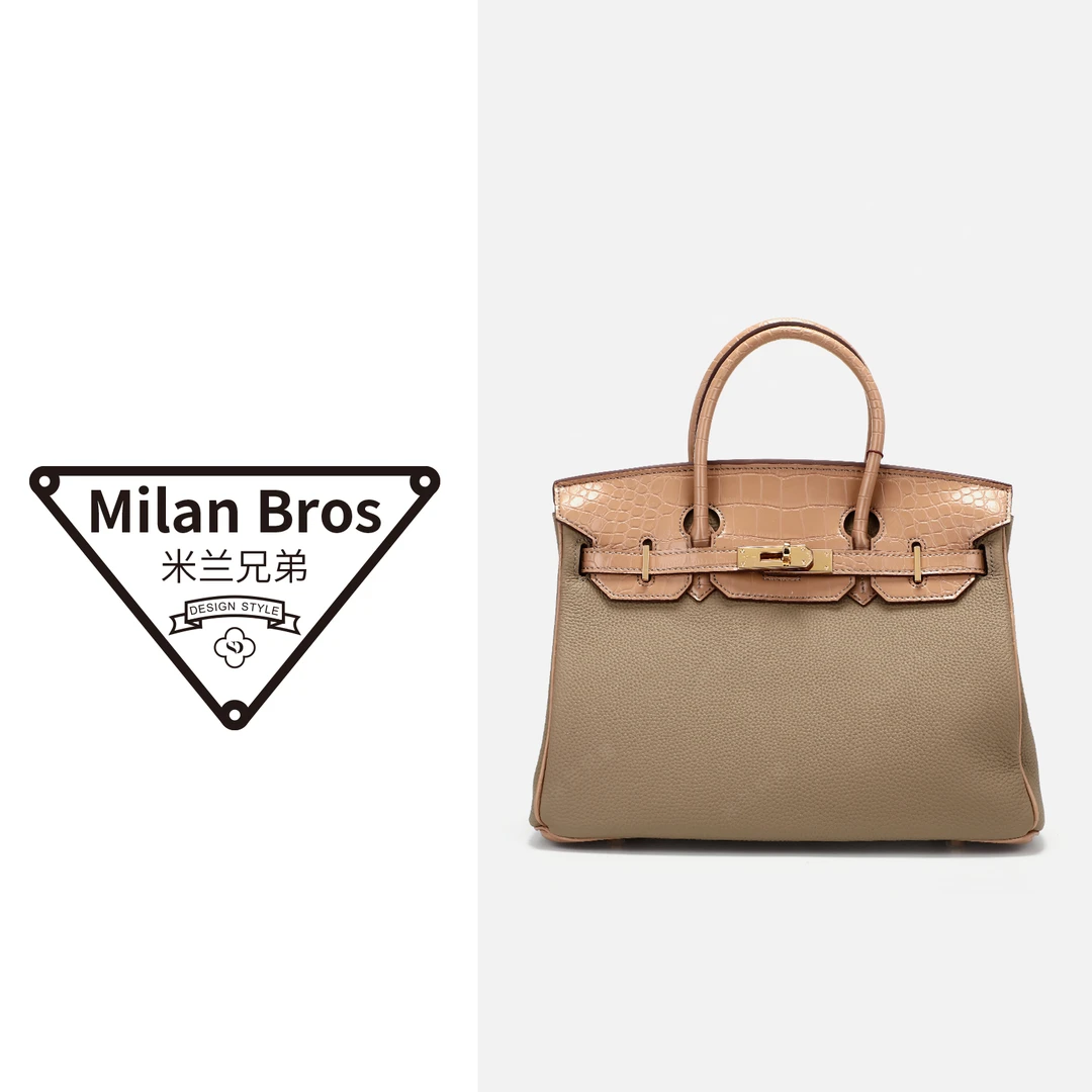 【米兰兄弟】头层牛皮手提包