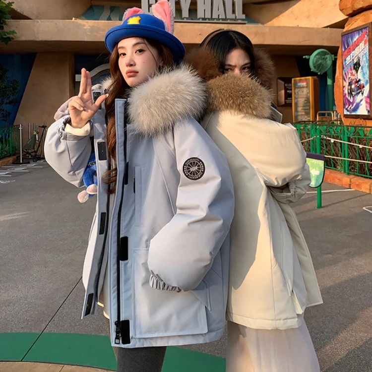 苏九儿羽绒服女款2025新款派克服工装小个子超好看冬季棉服外套