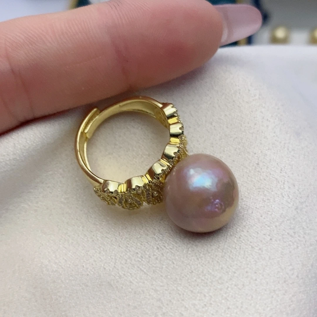 【闪购商品】淡水珍珠戒指合金13-14mm