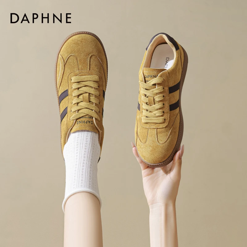 达芙妮琥珀流光复古德训鞋女款2026年春季新款舒适软底运动休闲鞋