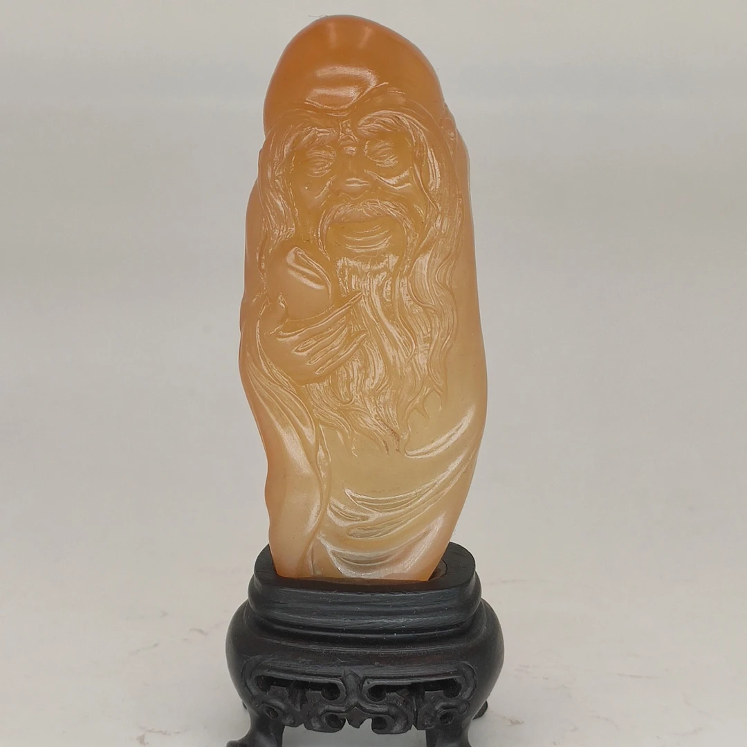 国石/寿山荔枝洞石老者摆件/老矿/ST2906