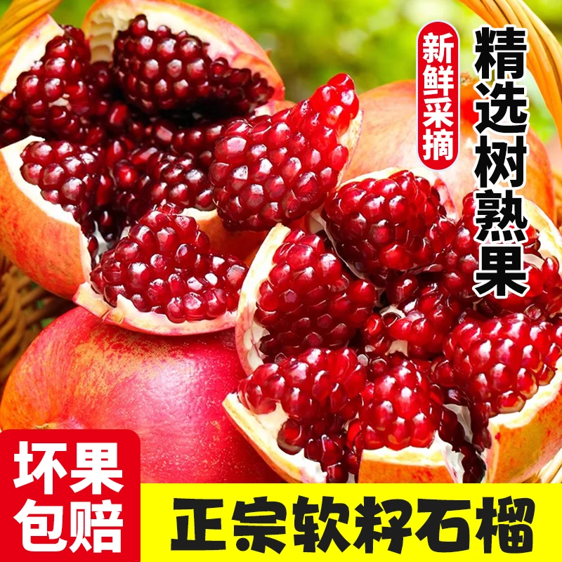 四川会理应季软籽石榴甘甜多汁水果新鲜礼盒装红石榴农家直发包邮