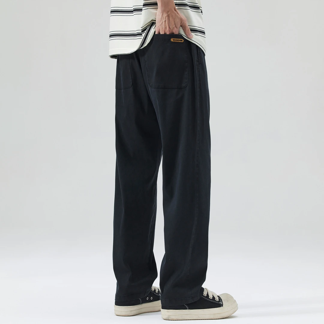 号志HAOZHI美式高街宽松直筒长裤男夏季莱赛尔冰丝凉感休闲裤男款