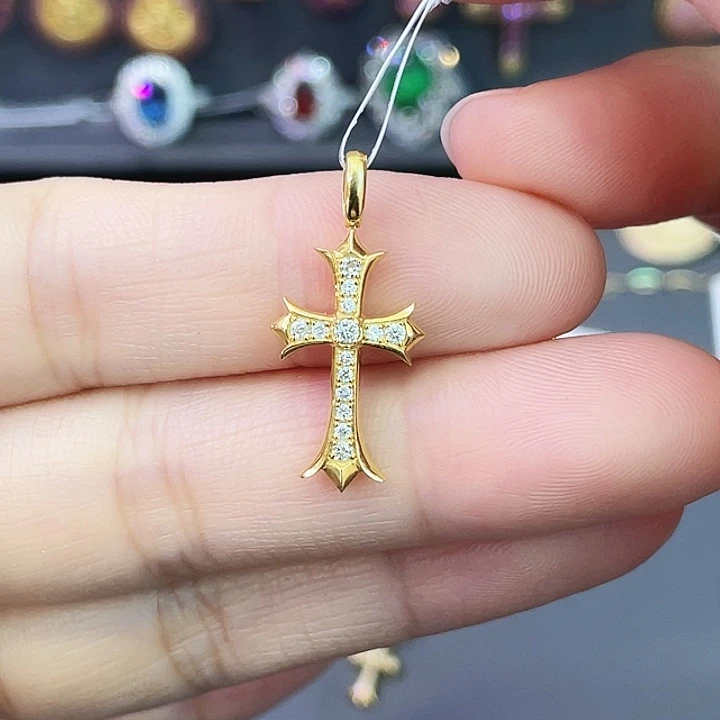 钻石吊坠(不含链)18K金镶嵌