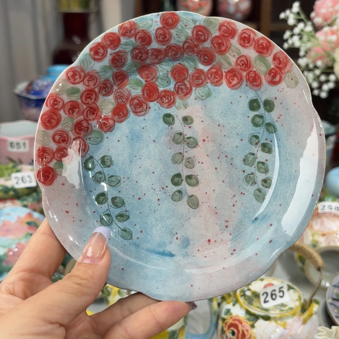 瓷片景德镇手绘高温釉下彩陶瓷茶具