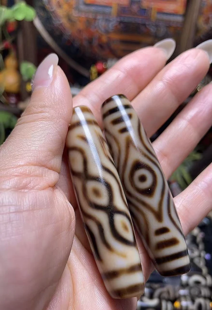 璎珞珠珠 良品龙飞凤舞珠 70×17 一对（两颗）