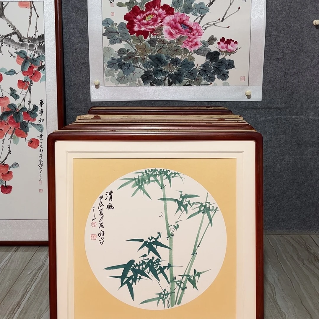 国画书画作品带框63×63