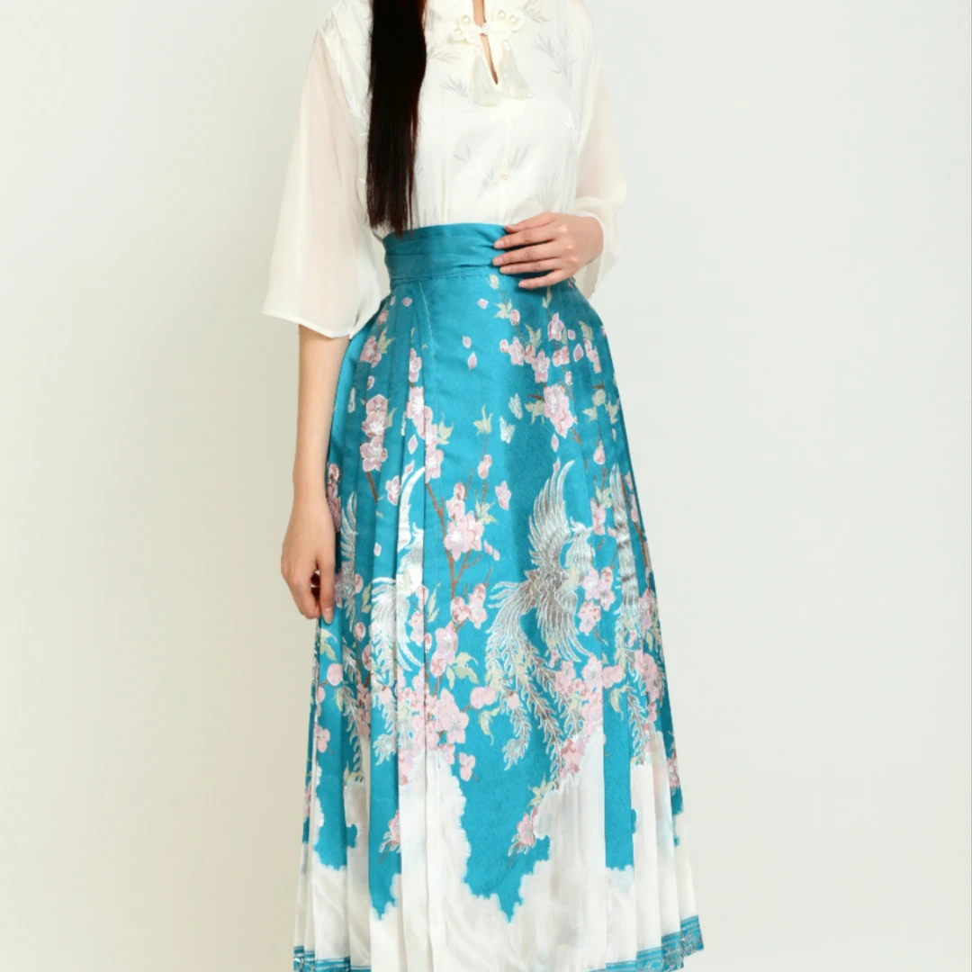 （桃之夭夭）七分织金妆花剪纱国风日常马面裙小个子重工显瘦明制夏