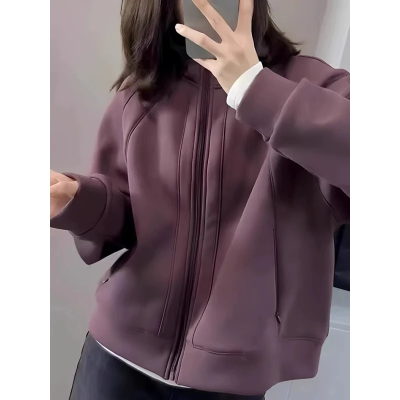 大码拉链加厚连帽卫衣女2025早秋新款胖mm宽松设计感开衫洋气上衣