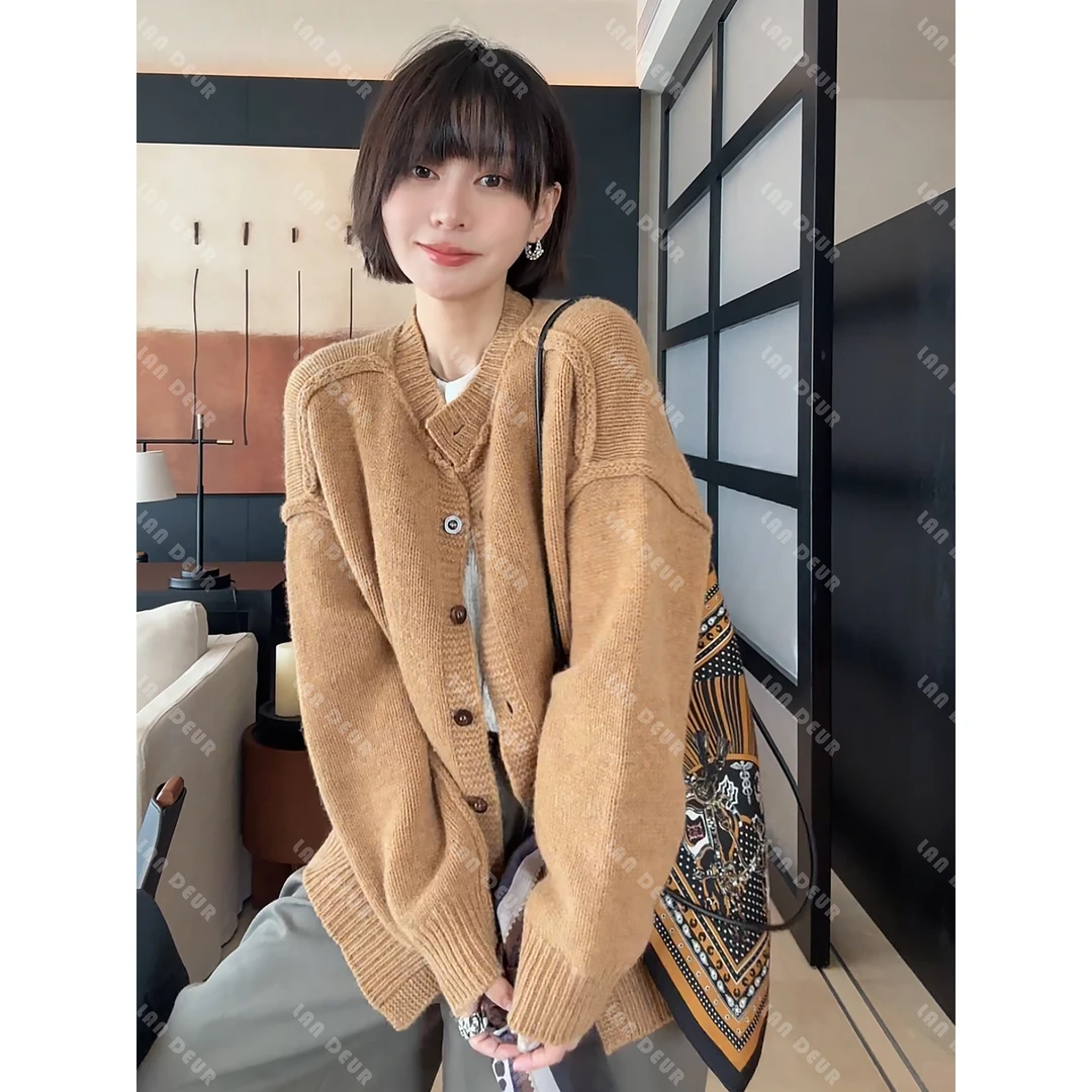 【南瓜吐丝】100%羊毛气质时尚休闲百搭针织开衫外套女上衣