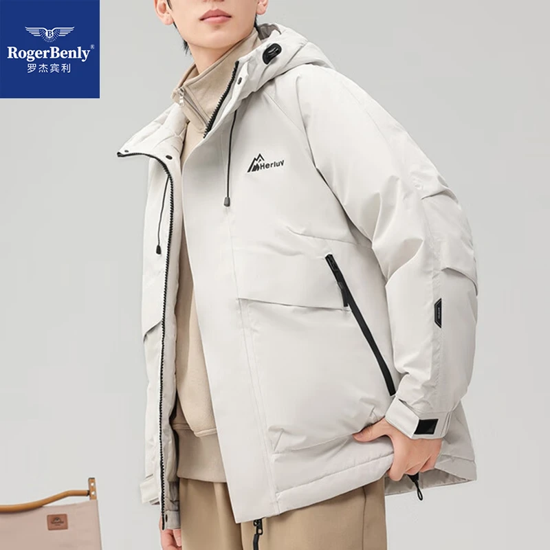 罗杰宾利防寒棉服韩版时尚2025新款保暖男士冬季棉服866712