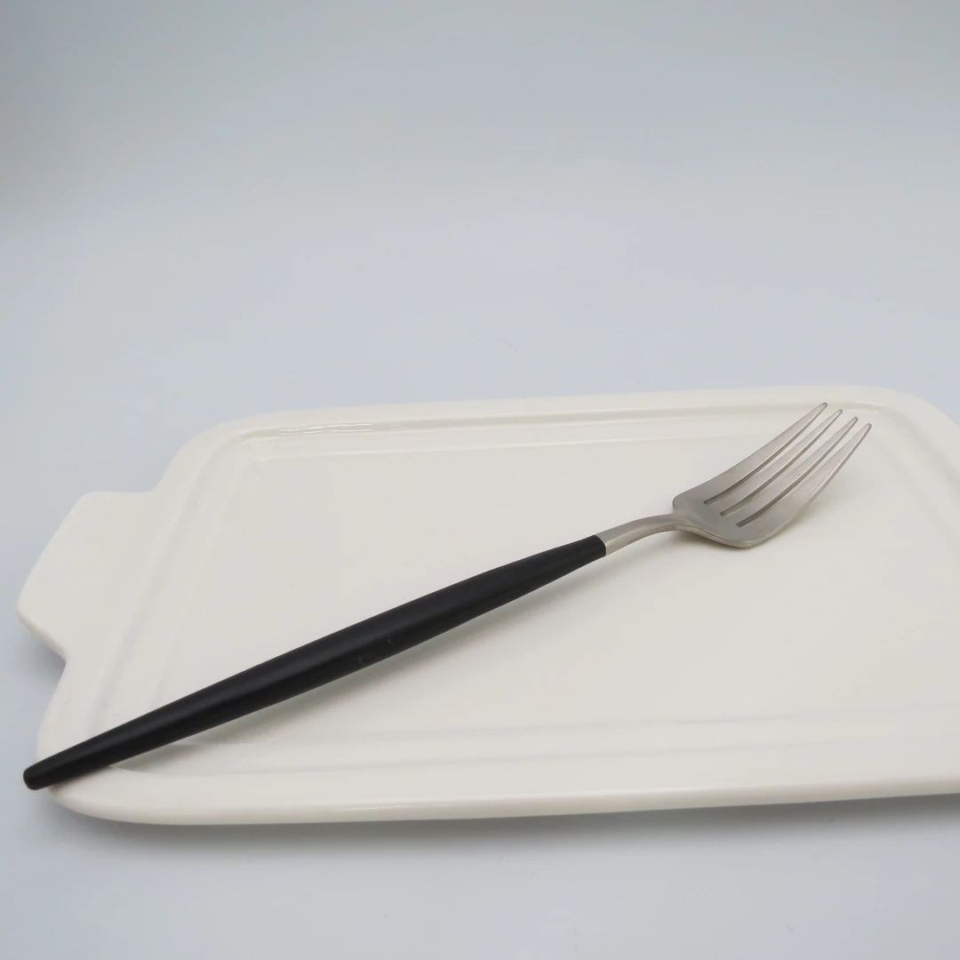 【美好的】21cm 黑色把手叉子酒店西餐叉