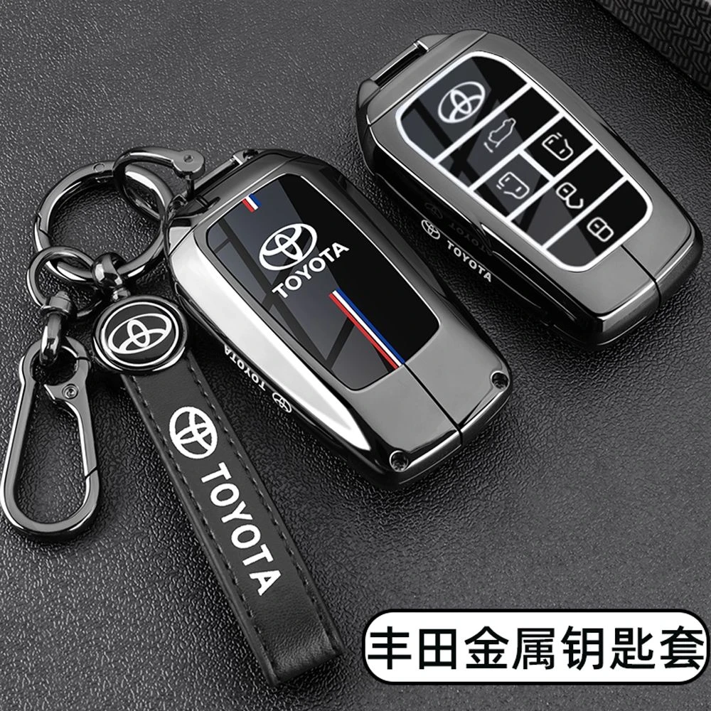 适用于24款丰田塞纳钥匙套赛那格瑞维亚埃尔法威尔法车金属壳扣男