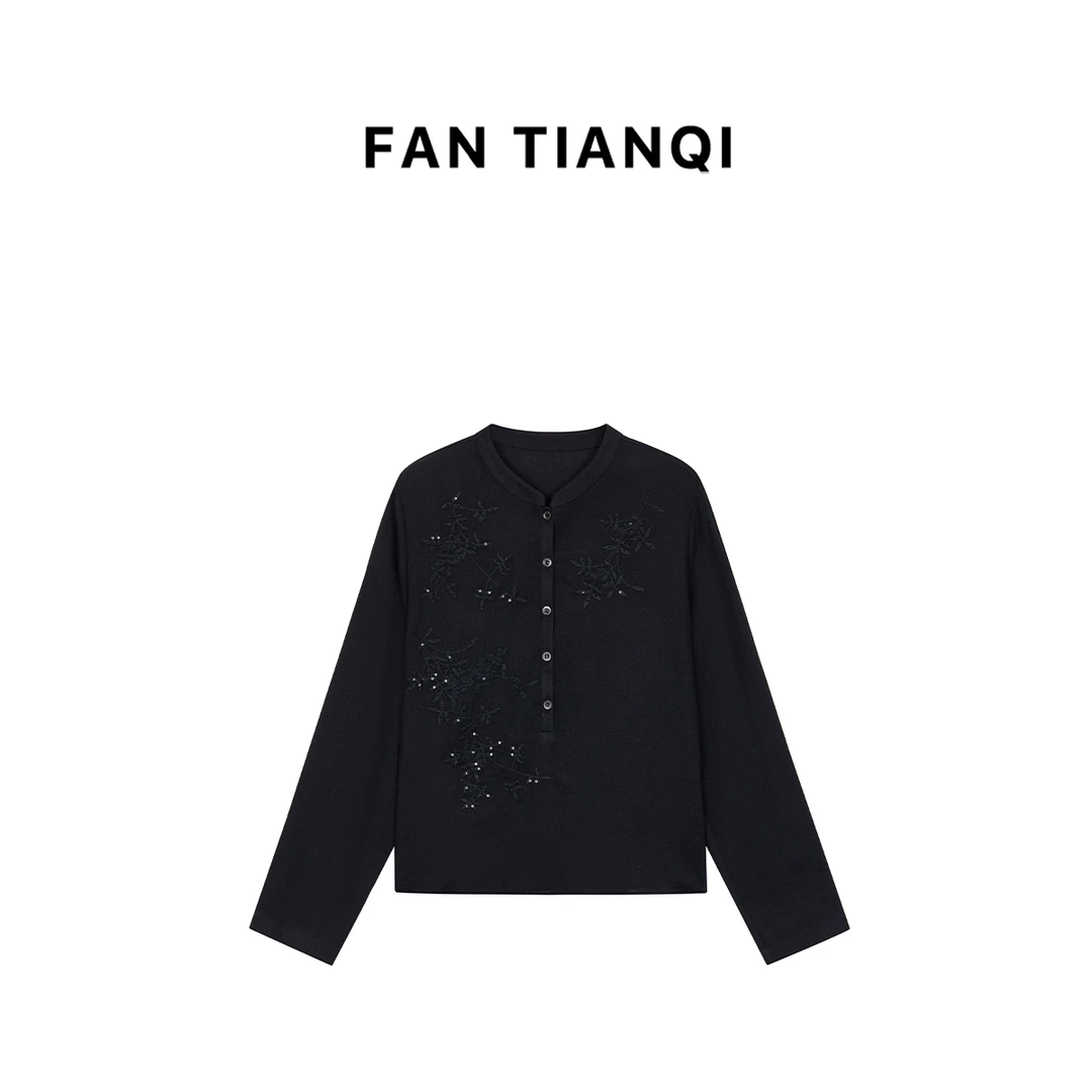 范天奇/FAN TIANQI【暗香】中式亮片绣花薄款衬衫FYSH51365