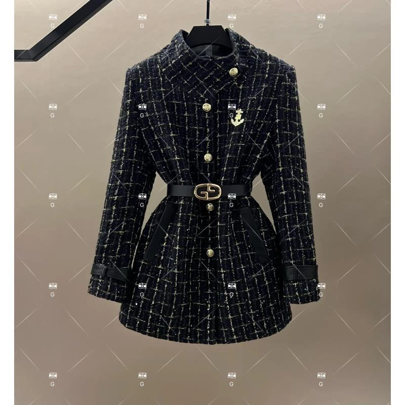 【L姐】秋冬气质小香风时尚设计师短款羽绒服 GS-57588