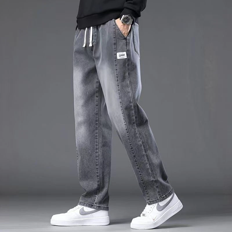 男士牛仔裤春秋季宽松直筒裤2025新款休闲潮流阔腿长裤子男生百搭