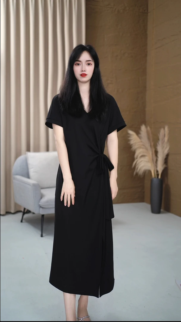 555百搭宽松减龄连衣裙显瘦时尚大码洋气显气质小黑裙