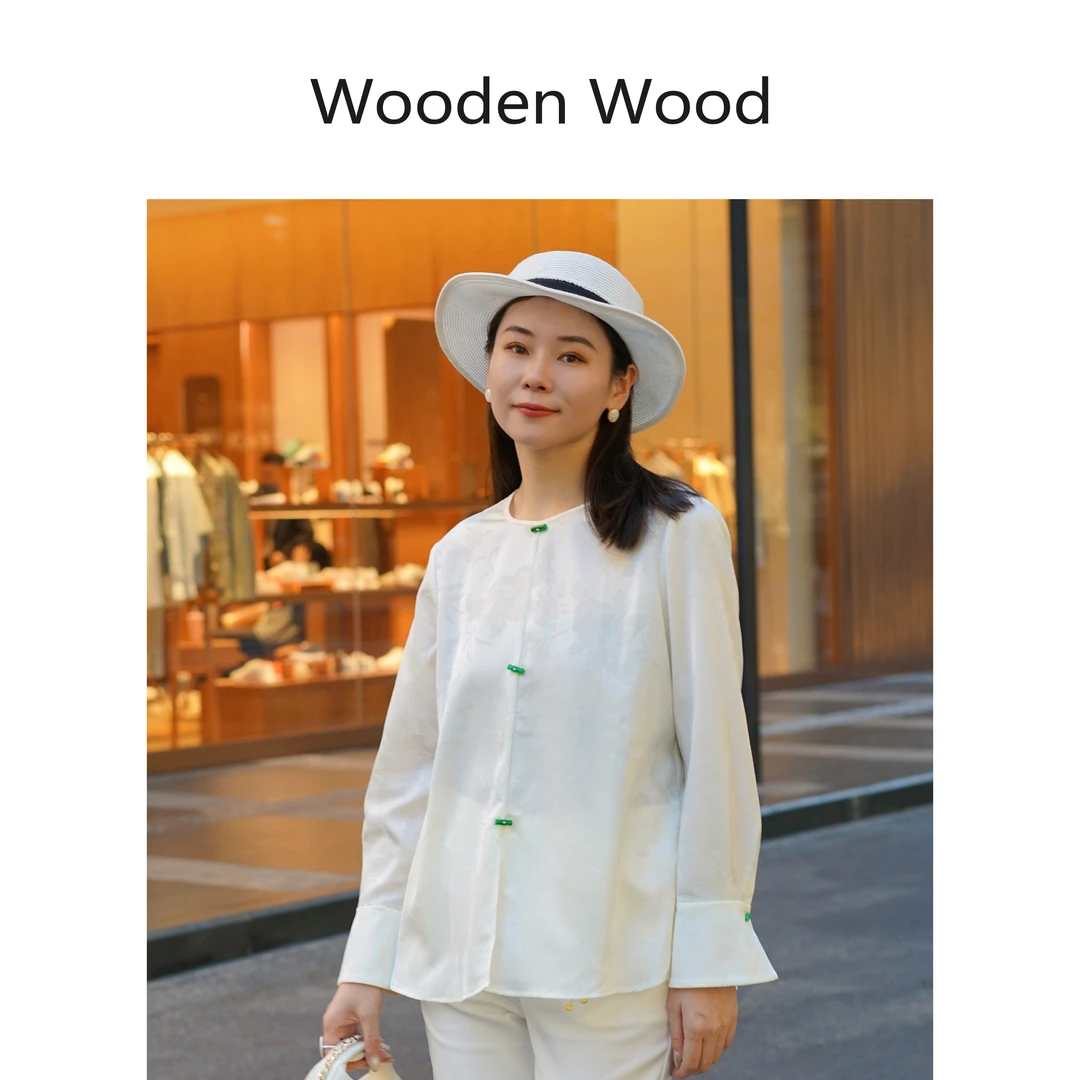 Wooden Wood "远春序"新中式重磅缎面减龄外套女W24CS451