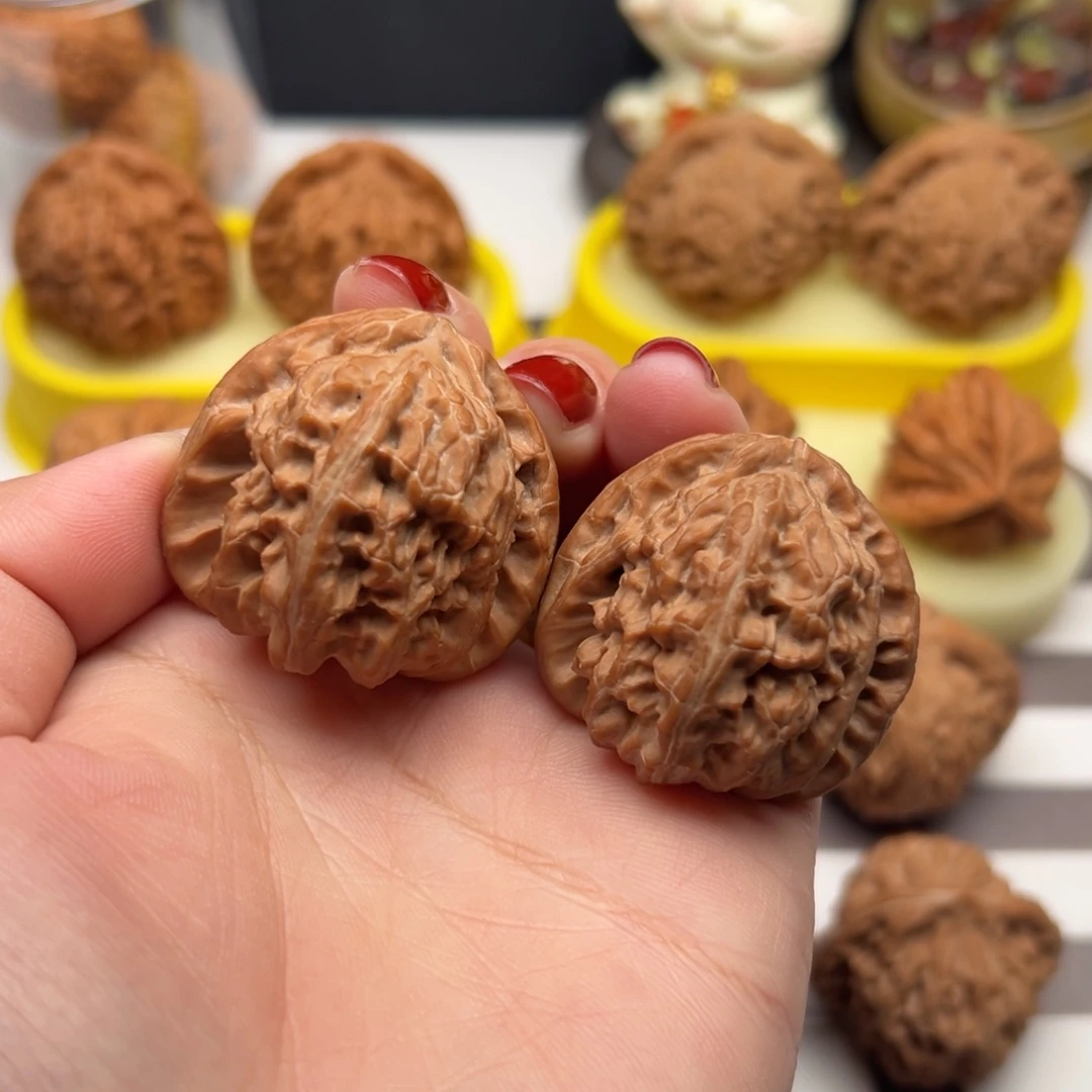 把件文玩核桃37全品三角白