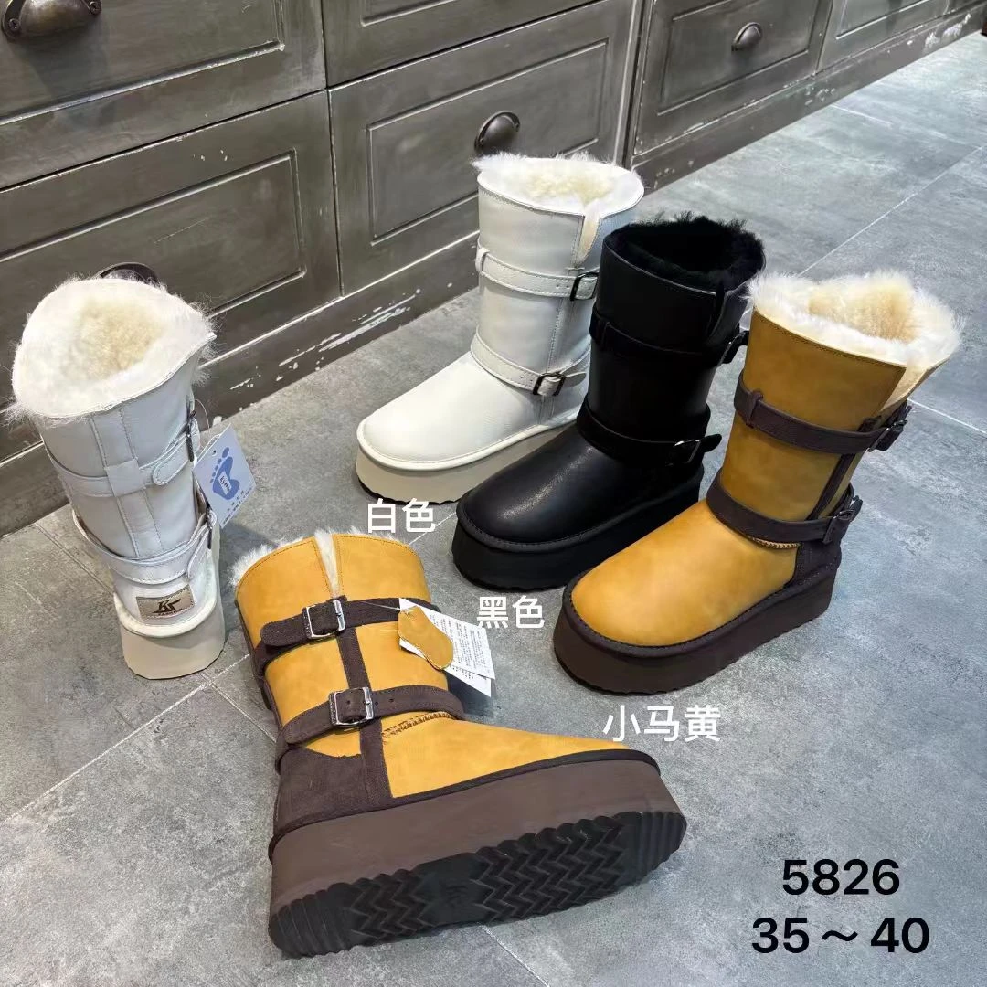 高筒蒙古靴女2025冬季新款厚底加绒加厚中长筒多巴胺百搭鞋子棉鞋