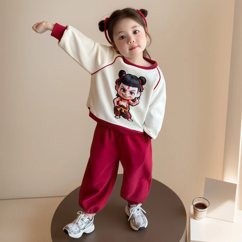 哪吒儿童卫衣套装春季2-3岁6女童春装2025新款哪咤女孩服装春秋款