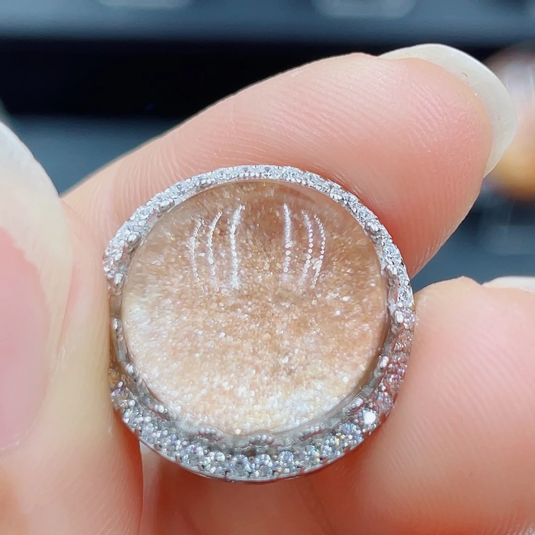 磨合银S925镶嵌水晶琳*