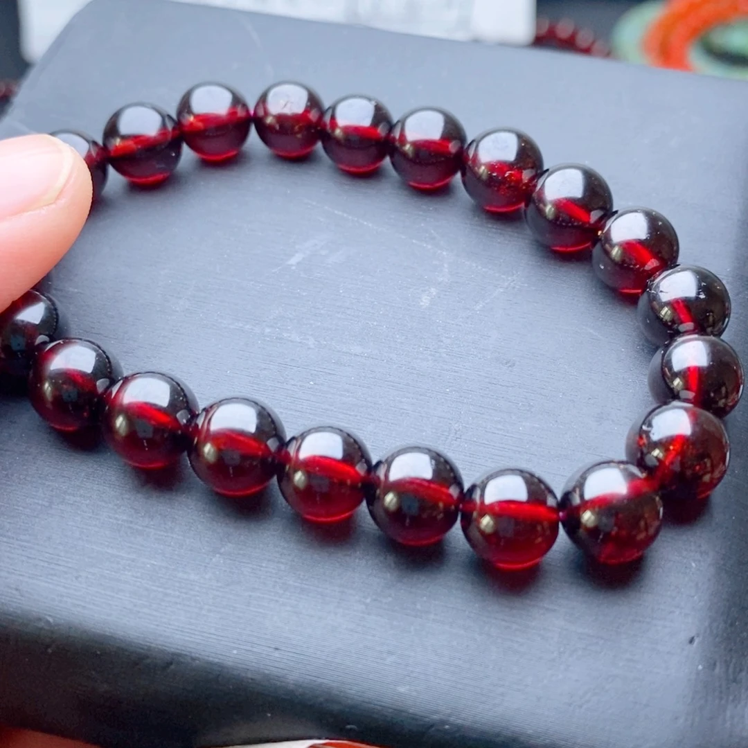 手链石榴石未镶嵌天然9毫米经济实惠大漏