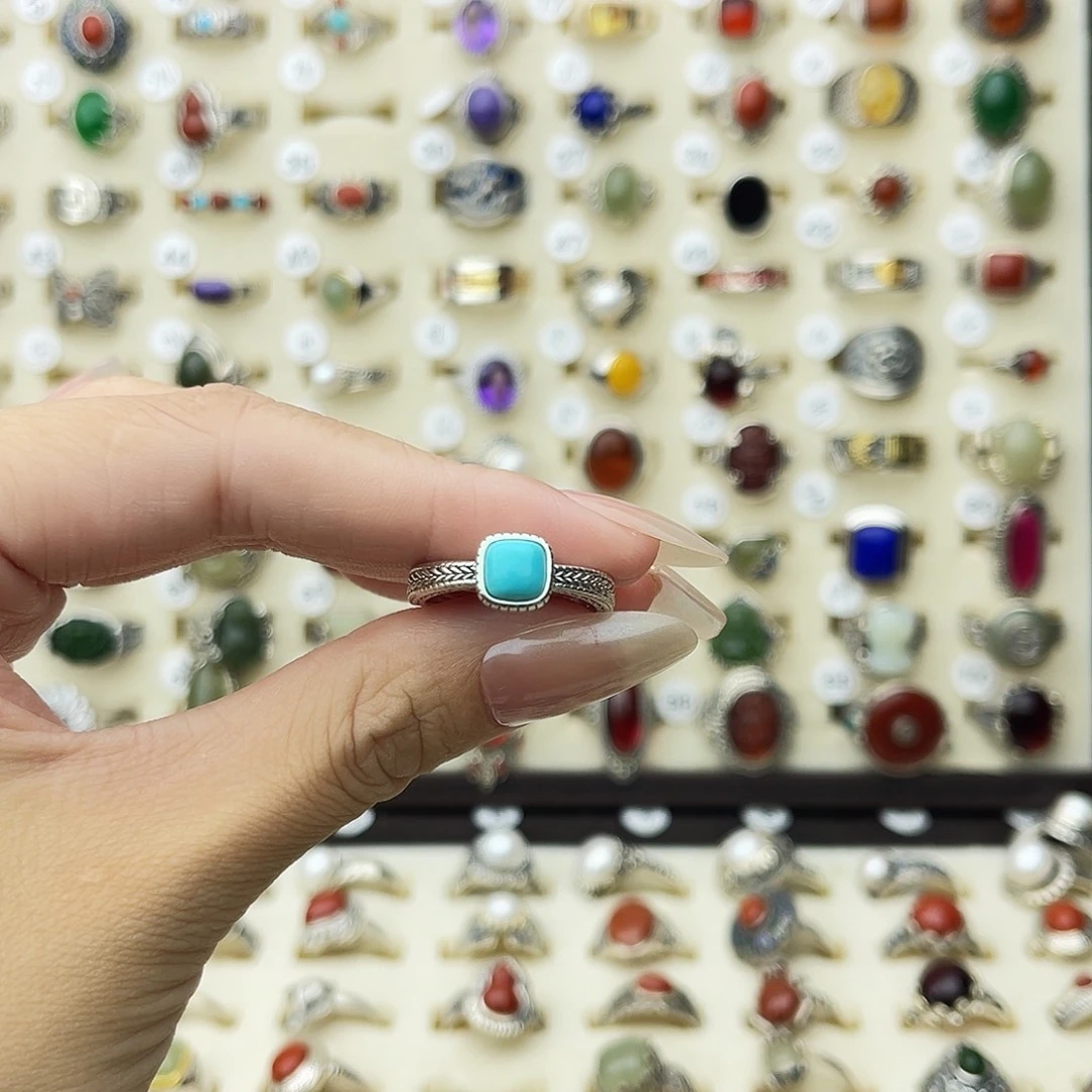 玛瑙/玉髓银S925镶嵌戒指