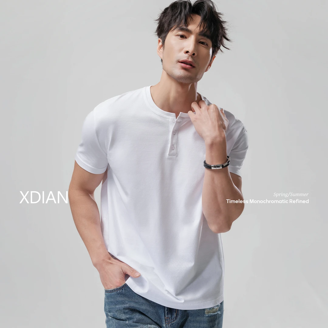 续点「凉感速干」索罗娜亨利领短袖t恤男款2025新款重磅230G上衣