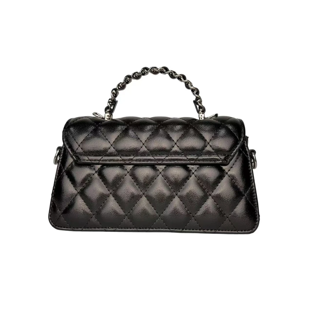 2025夏季新款菱格绣线单肩斜挎包小香风小方包6697